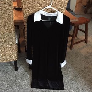 Women’s Black Dress with white collar and cuffs